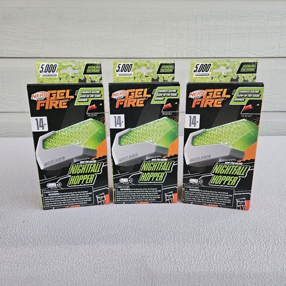 Nerf Other - Nerf Pro Gel Fire Nightfall Hopper Hasbro 5,000 Rounds x 3 Pack Glow in Dark